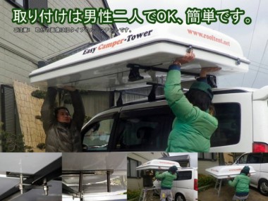 ルーフテントの取り付け