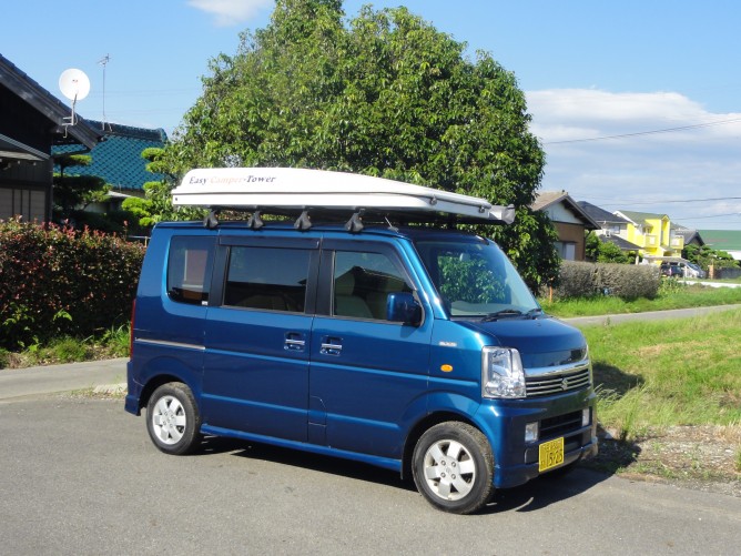ルーフテント付き軽キャンピングカー